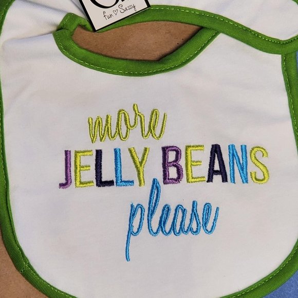 Carter's Easter Onesie W/ Bib 6M Blue - Picture 3 of 10